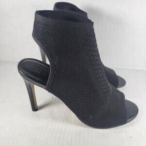 Mix No. 6 Madovia Black Mesh Feminine Open Back & Toe 4" Heel Sandal Size 7
